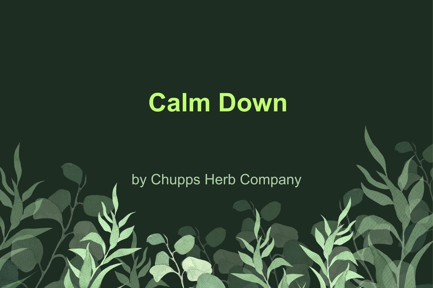 Find Your Peace with Calm Down: Natural Support for Stress Relief