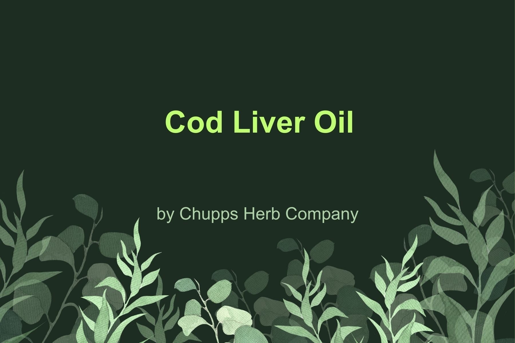 Boost Your Health with Cod Liver Oil: Rich Source of Omega-3 and Vitamins A & D