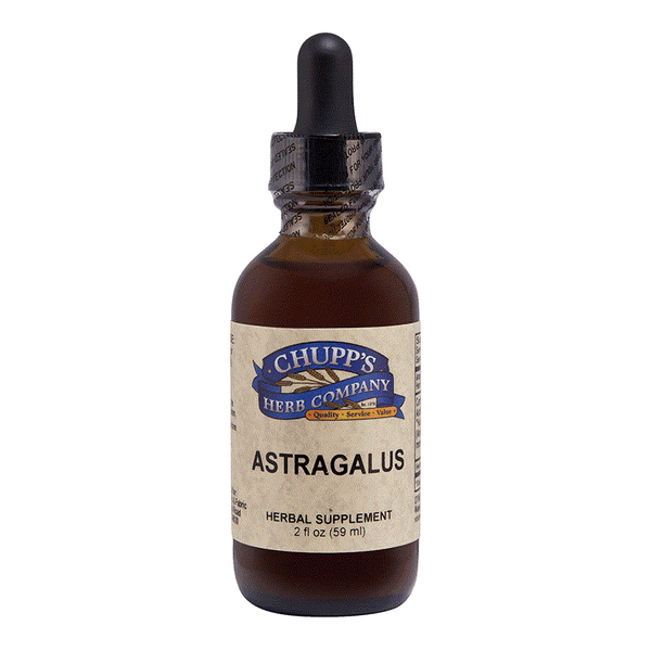 Chupp's Herb Company Astragalus Liquid herbal supplement bottle with dropper, 2 fl oz for immune support and cold defense