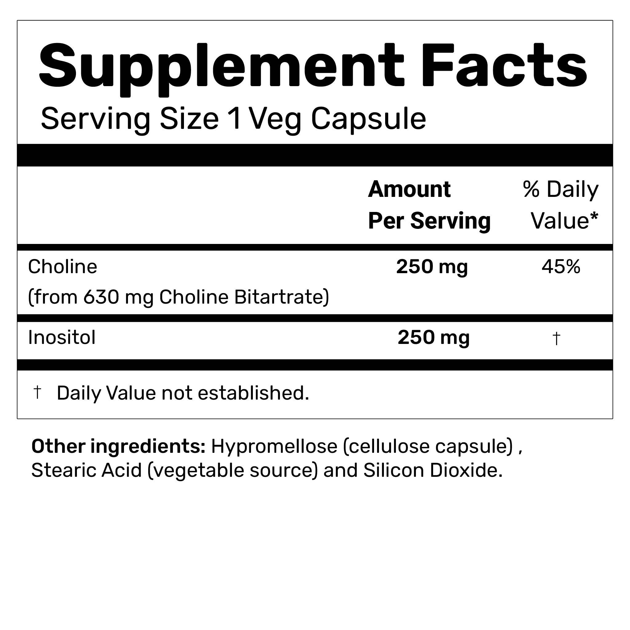 Choline & Inositol – 500 mg