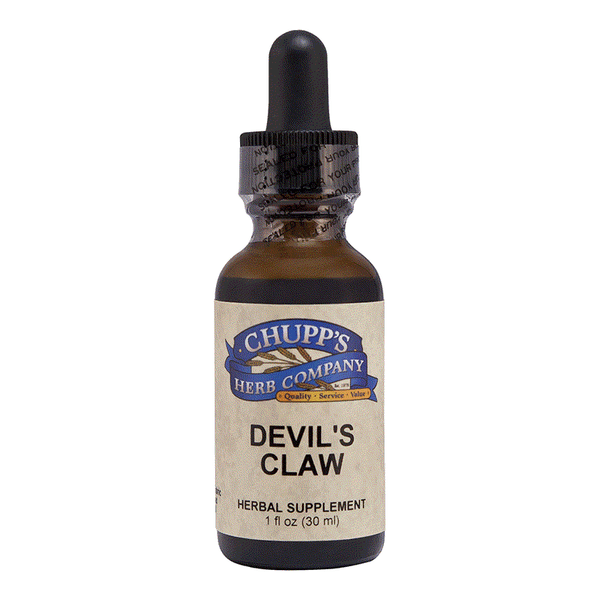 Devil's Claw herbal joint support alcohol-free liquid extract drops in a 1 fl oz bottle