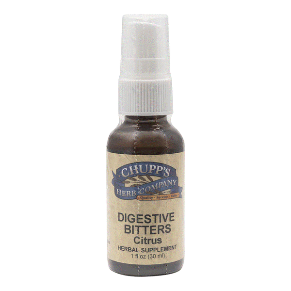 Digestive Bitters citrus herbal supplement spray supporting digestive enzymes by Chupp's Herb Company