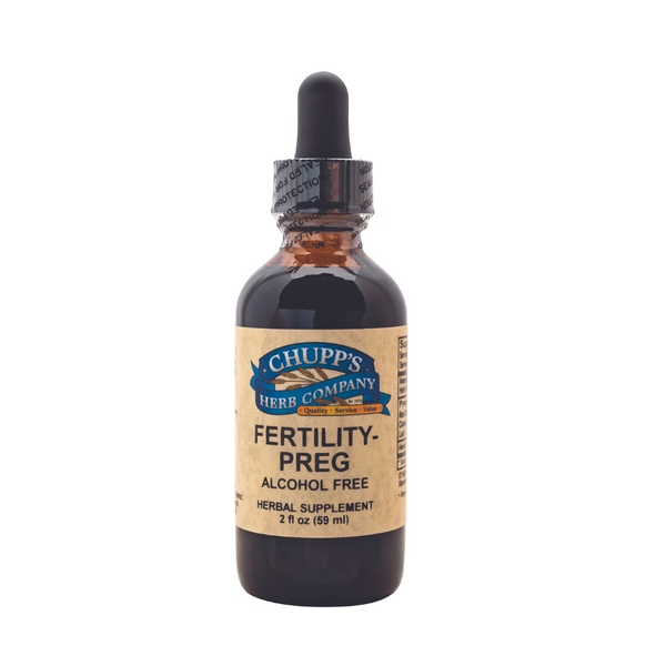 Fertility-Preg herbal supplement bottle for hormonal balance and pregnancy support.