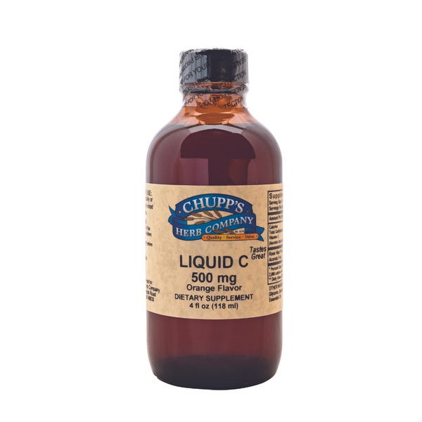 Liquid Vitamin C supplement bottle with premium quality label.