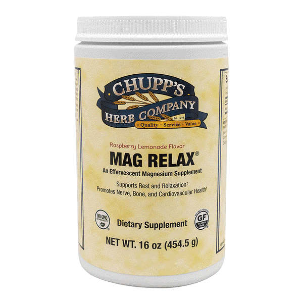 Chupp's Herb Company Mag Relax raspberry lemonade magnesium supplement for rest and relaxation support