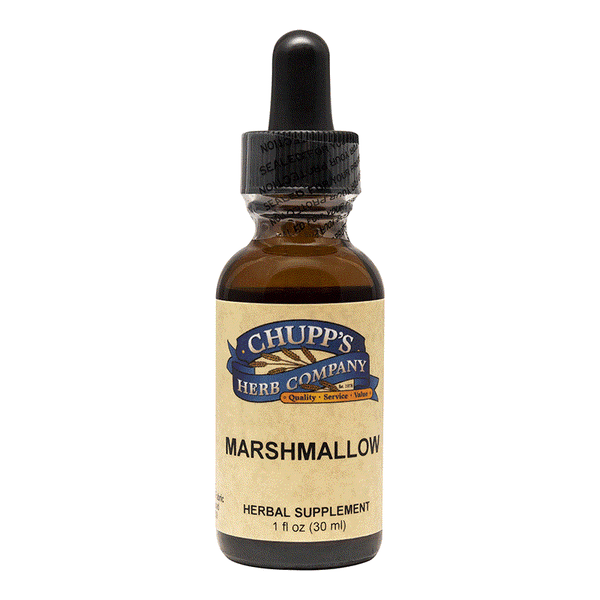 Organic Marshmallow Root herbal supplement dropper bottle 1 fl oz with 800 mg per serving