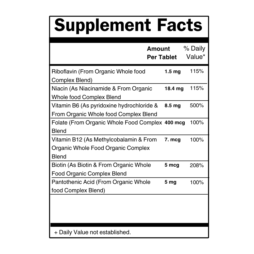 Supplement facts label for Mens Multi vitamins showing ingredients and daily values.