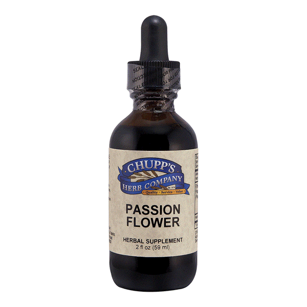 Chupp's Herb Company Passion Flower herbal supplement dropper bottle 2 fl oz organic Passiflora Incarnata extract