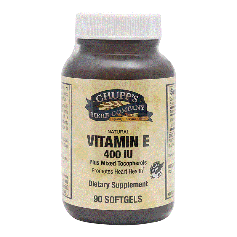 Vitamin E 400 IU softgels dietary supplement supporting heart health and circulation, 90 count bottle