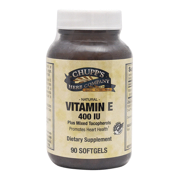 Vitamin E 400 IU softgels dietary supplement supporting heart health and circulation, 90 count bottle