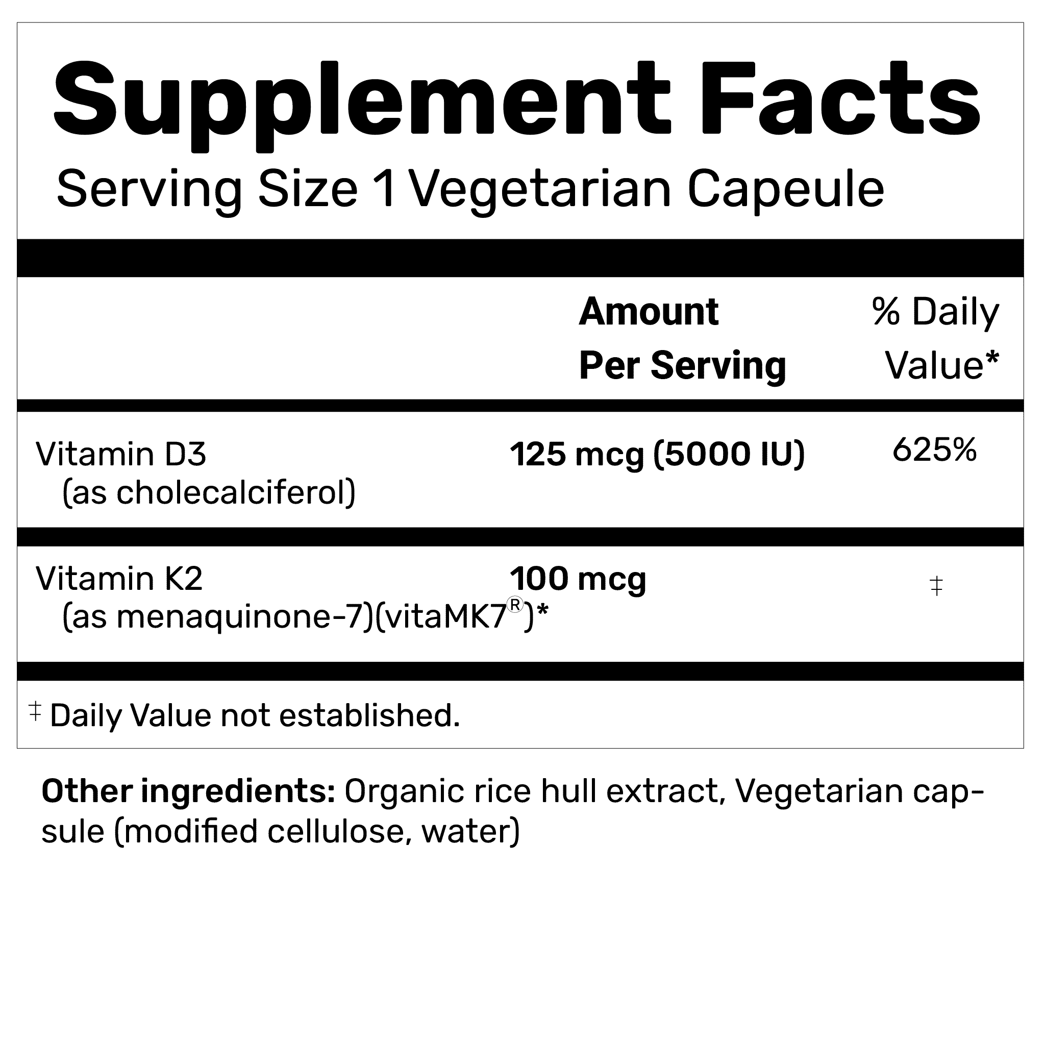 Vitamin D3 + K2